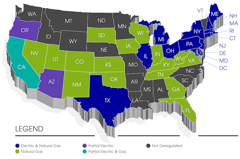 Goldstar energy group, coverage map, energy management consulting